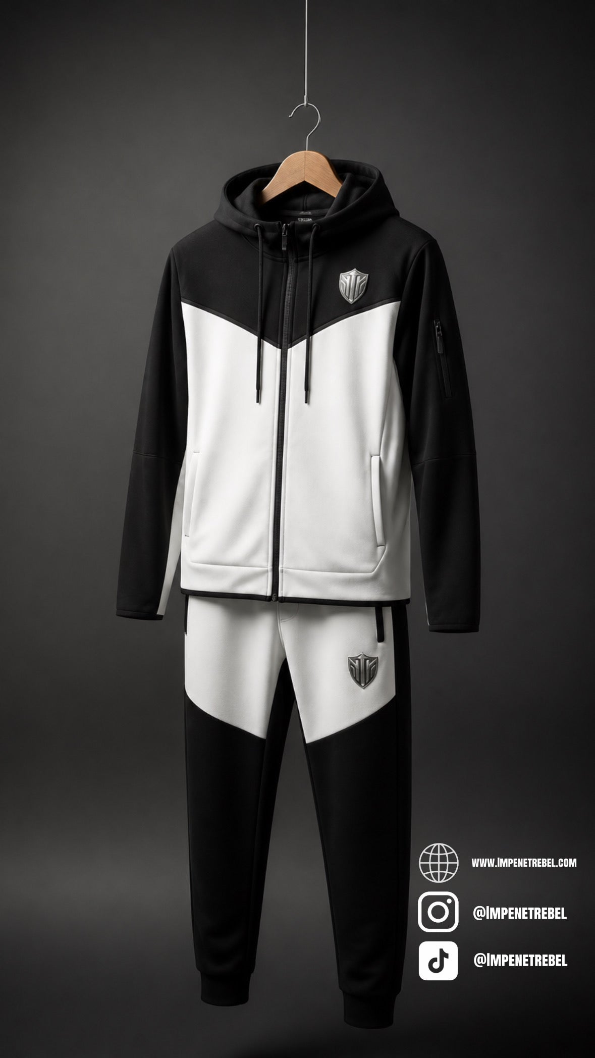 Impenetrebel Tech Fleece Sweatsuit – Black/White