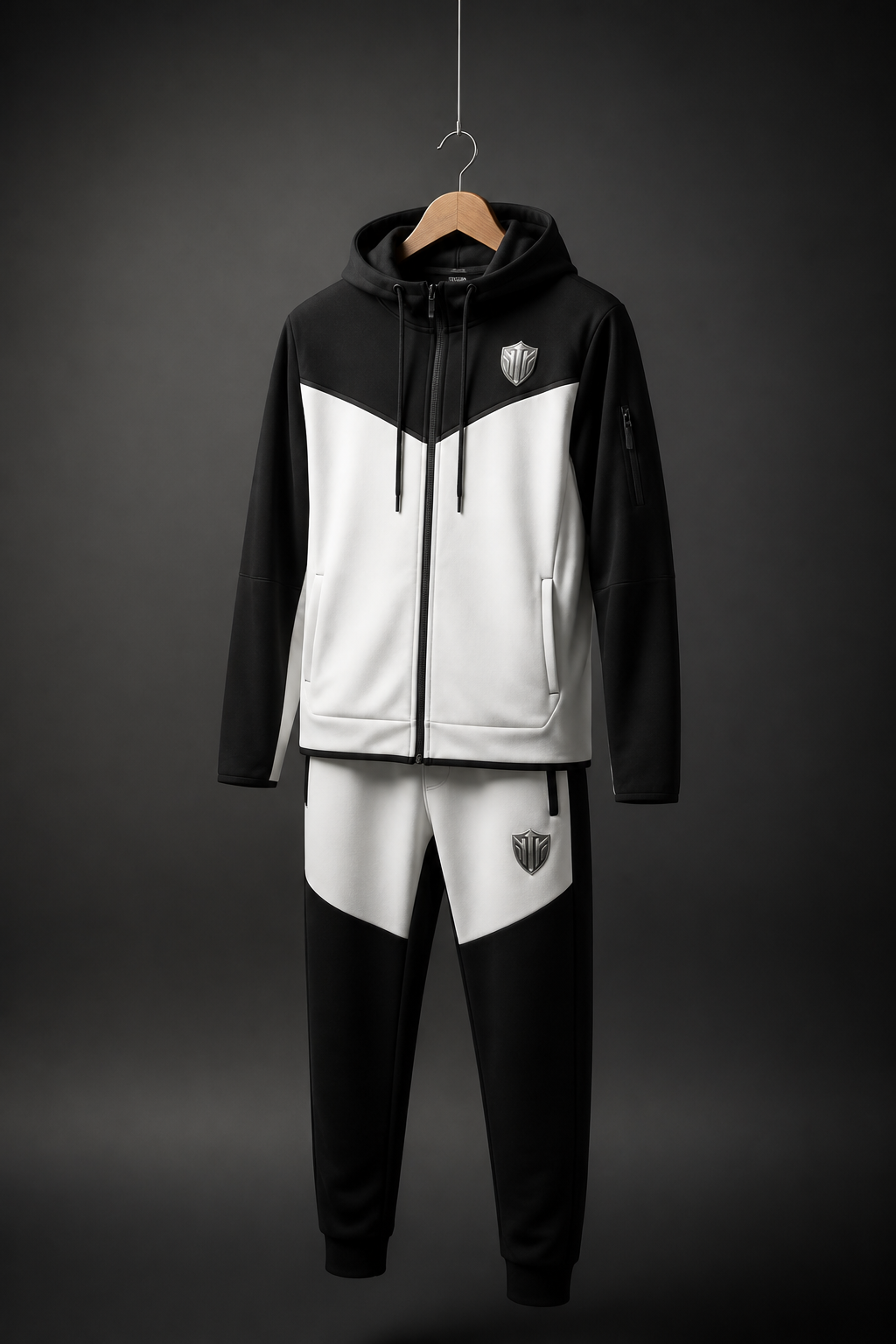 Impenetrebel Tech Fleece Sweatsuit – Black/White