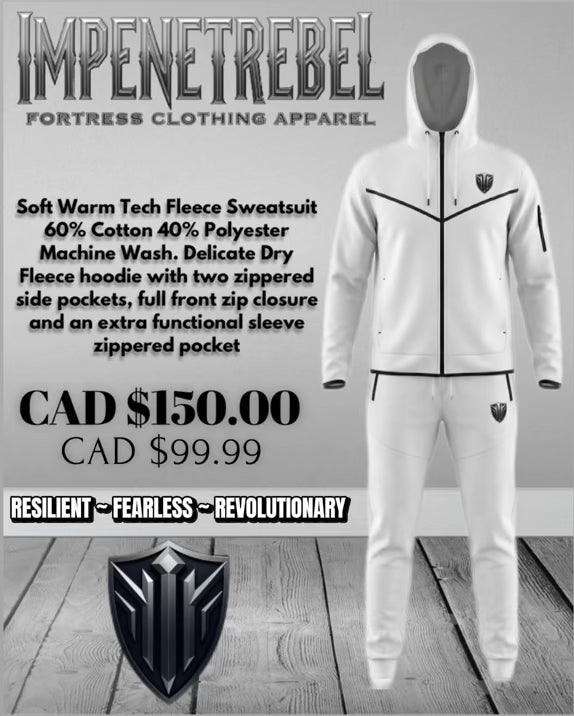 Impenetrebel Tech Fleece Sweatsuit (White)