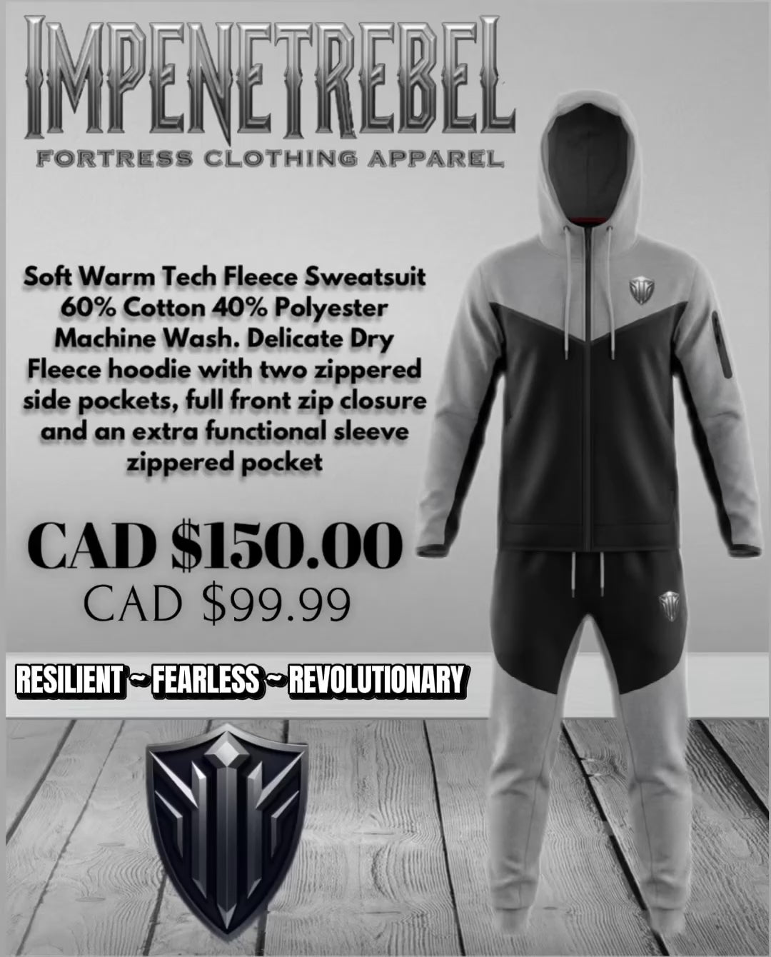 Impenetrebel Tech Fleece Sweatsuit – Grey/Black