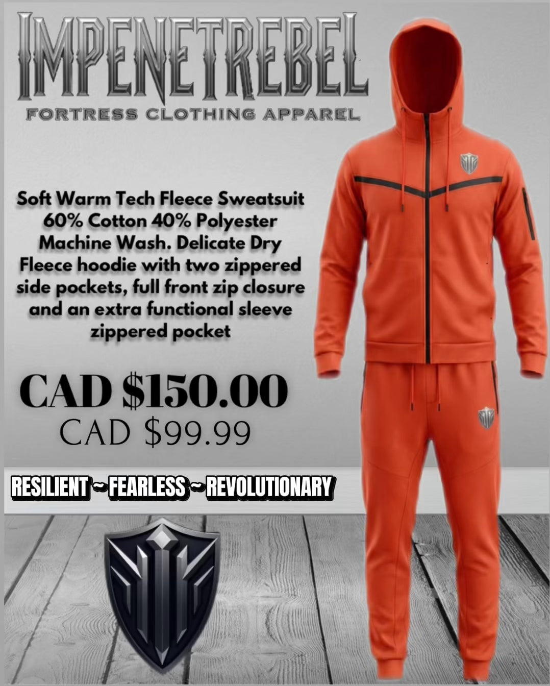 Impenetrebel Tech Fleece Sweatsuit (Red)