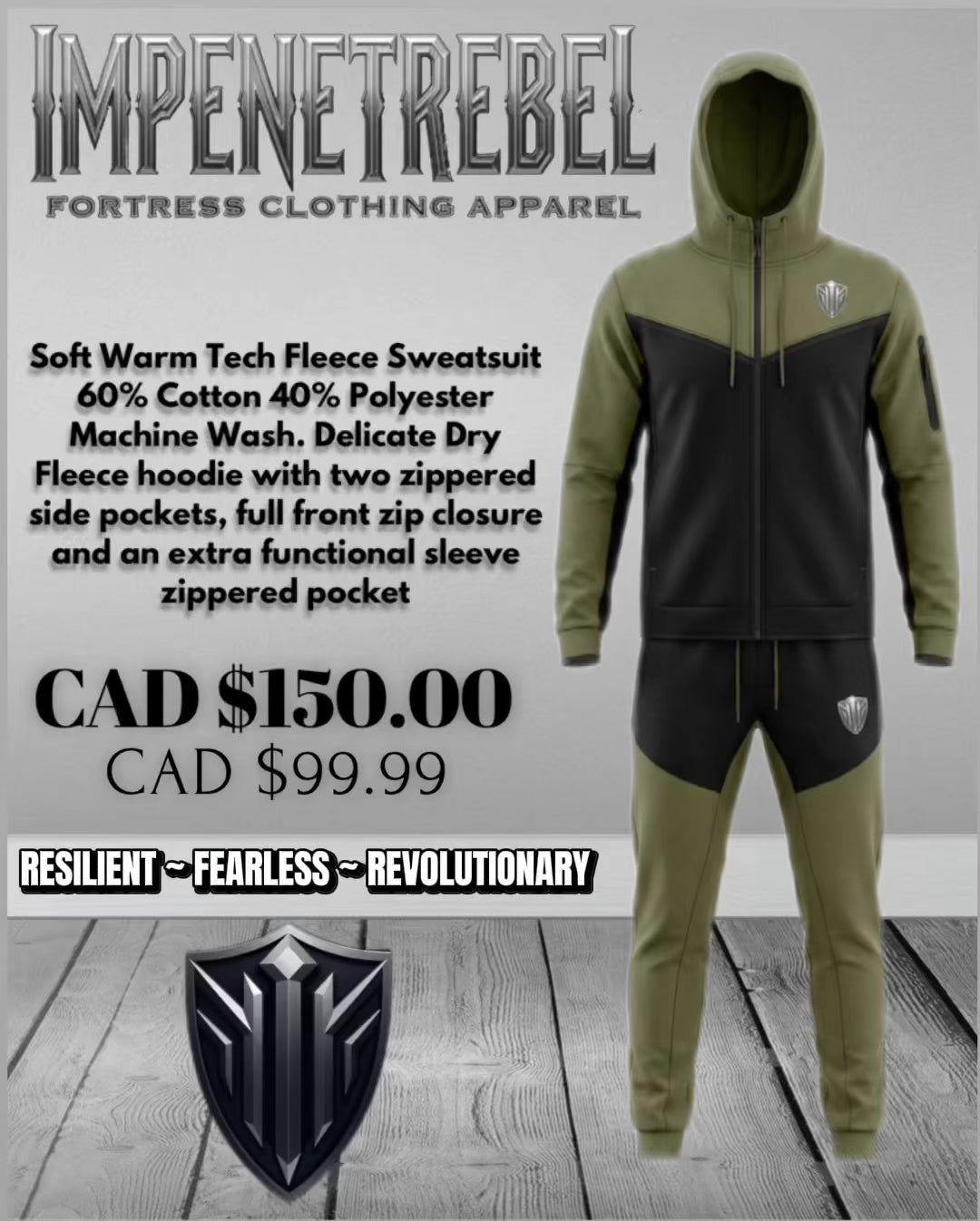 Impenetrebel Tech Fleece Sweatsuit – Green/Black